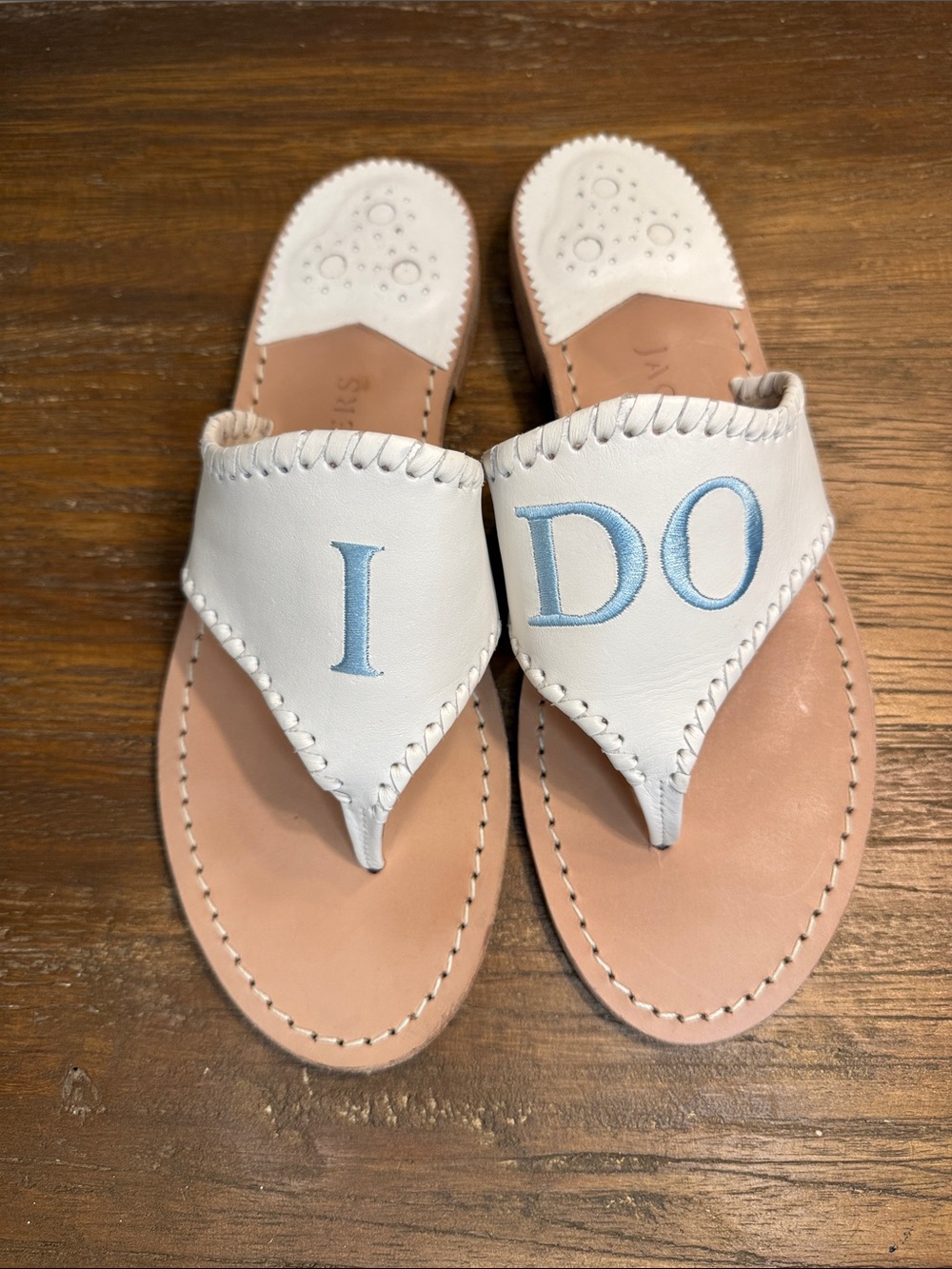 Jack Rogers 'I DO' Embroidered Thong Sandals